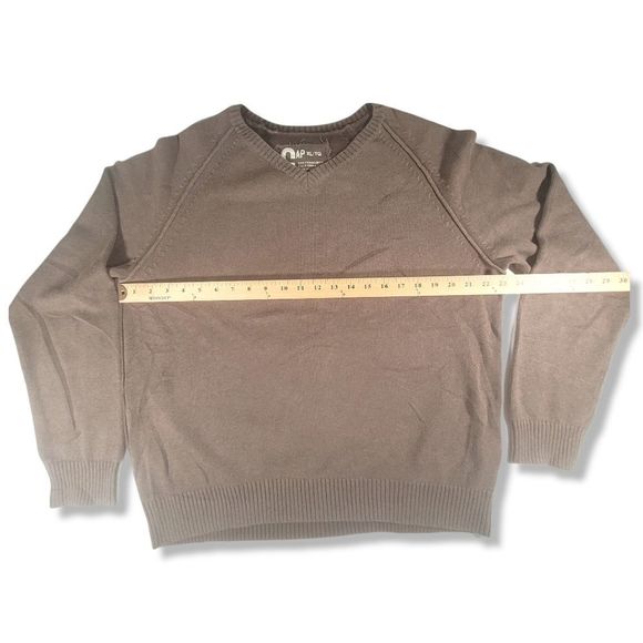 Gap V-Neck Sweater Neutral Earthy Brown Extra Large - Picture 3 of 10